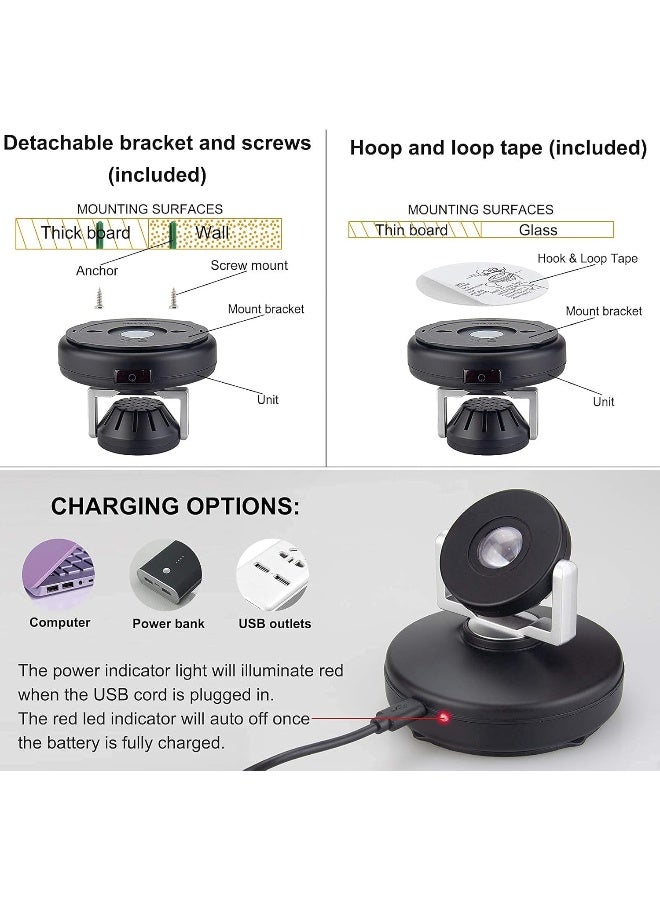 LUXSWAY Accent Light with Rechargeable Wireless Spotlights with Remote Dimmable 12 Color Changing Puck Stick on Light for Artwork Painting Dart Board Poster - Image 5