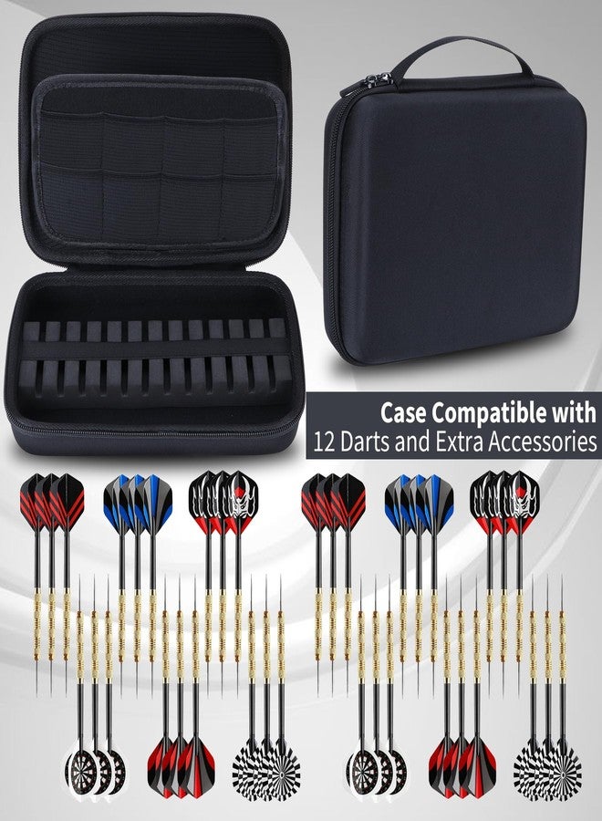 Peyyargo Case Compatible for 12 Darts, Steel Tip or Soft Tip Darts, Built-in Storage Tubes and Pockets for Flights, Tips, Shafts,Holds Darts and Extra Accessories (Black) - Image 3