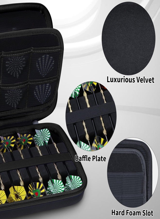 Peyyargo Case Compatible for 12 Darts, Steel Tip or Soft Tip Darts, Built-in Storage Tubes and Pockets for Flights, Tips, Shafts,Holds Darts and Extra Accessories (Black) - Image 4