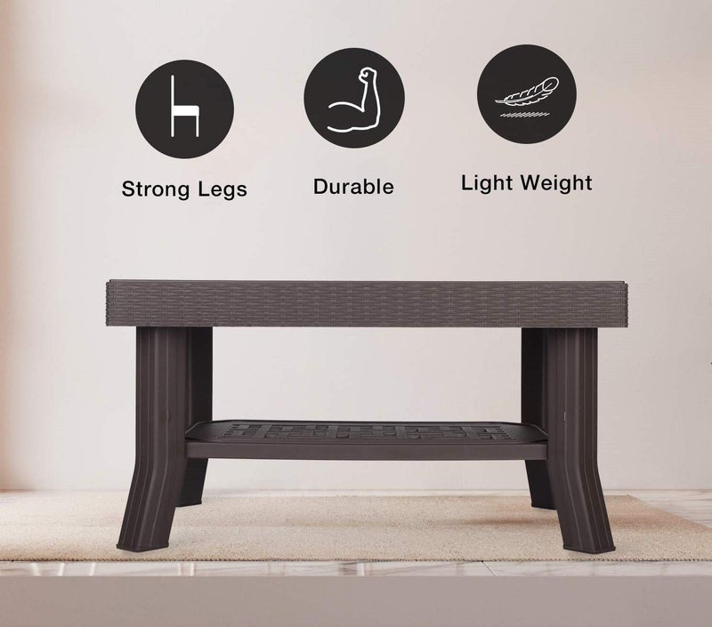 MARC Center Plastic Table for Home, Office & Outdoor Good Grade , Brown - Image 4