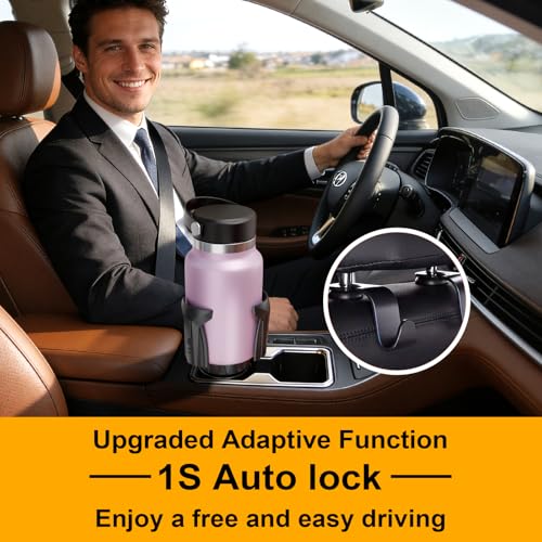 Zeyitian Cup Holder Expander, Automatic Car Cup Holder Expander Holds Large Water Bottles, for Yeti, Owala Travel Tumbler & Mugs, Adjustable Arms & Extendable Base Insert Accessories (CUP03T, 1PACK) - Image 5