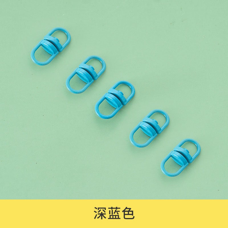 Colorful Alloy Swivel Clasps Keychain Rings Dark Blue 