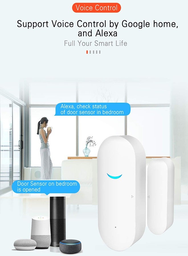 SENCKIT 4 Pack WiFi Wireless Door Window Sensor,TUYA Smart Alarm with Free Notification APP Control Home Security Alarm System, Compatible with Alexa, Google Home, Siri - Image 4