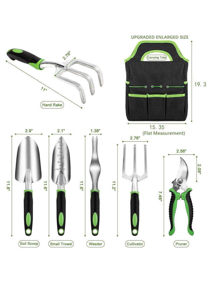 𝐅𝐅𝐃 Garden Tool Set, 8 Piece Heavy Duty Aluminium Alloy Gardening Tools with Non-Slip Ergonomic Handles, Durable & Lightweight, Includes Storage Tote Bag - Ideal Gift for Men & Women - Image 2