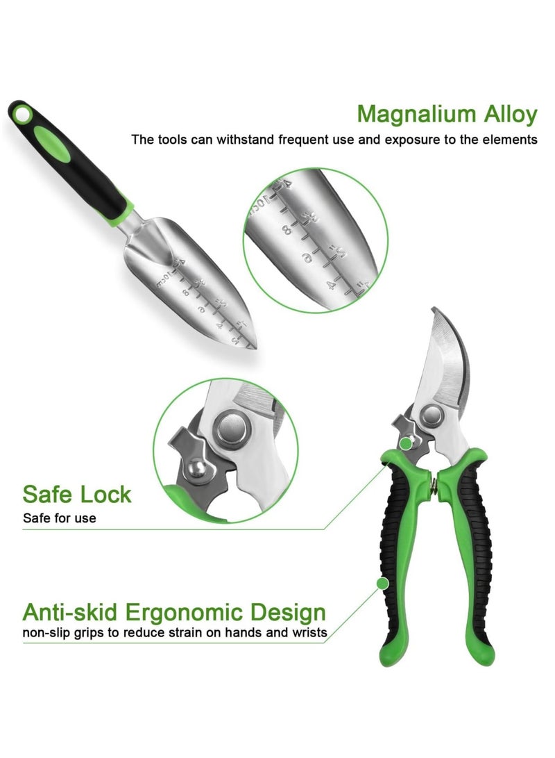 𝐅𝐅𝐃 Garden Tool Set, 8 Piece Heavy Duty Aluminium Alloy Gardening Tools with Non-Slip Ergonomic Handles, Durable & Lightweight, Includes Storage Tote Bag - Ideal Gift for Men & Women - Image 3