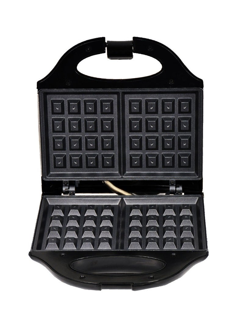 أريون صانعة وافل لشريحتين - 750 واط، صفائح غير لاصقة سهلة التنظيف مع تزيين من الستانلس ستيل، مقبض بارد الملمس وتخزين عمودي - فضي/أسود - Image 4