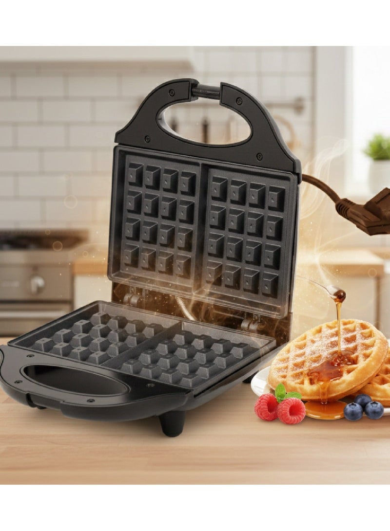 أريون صانعة وافل لشريحتين - 750 واط، صفائح غير لاصقة سهلة التنظيف مع تزيين من الستانلس ستيل، مقبض بارد الملمس وتخزين عمودي - فضي/أسود - Image 2