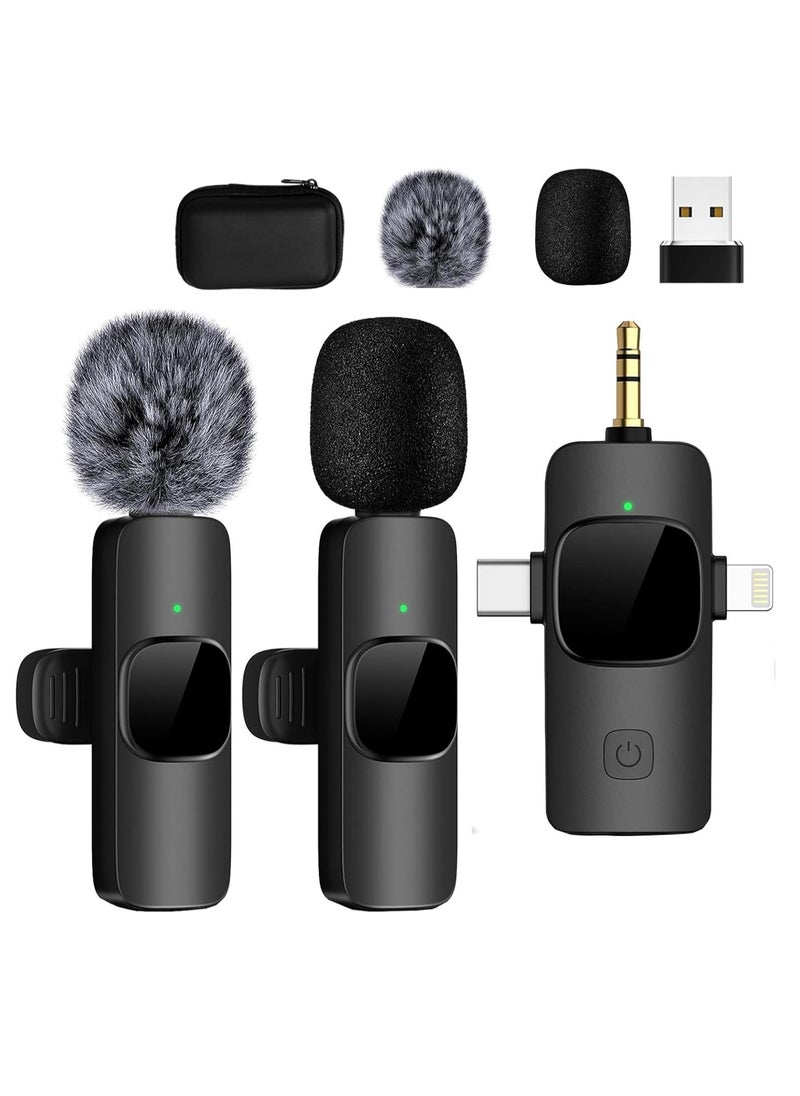 General Wireless Lavailer Microphone for iPhone, Android, Camera, iPad, USB C, 4 in 1 Professional Mini Microphone with Noise Reduction, Wireless Mic for Video Recording, Vlog, YouTube, TikTok  - Image 1