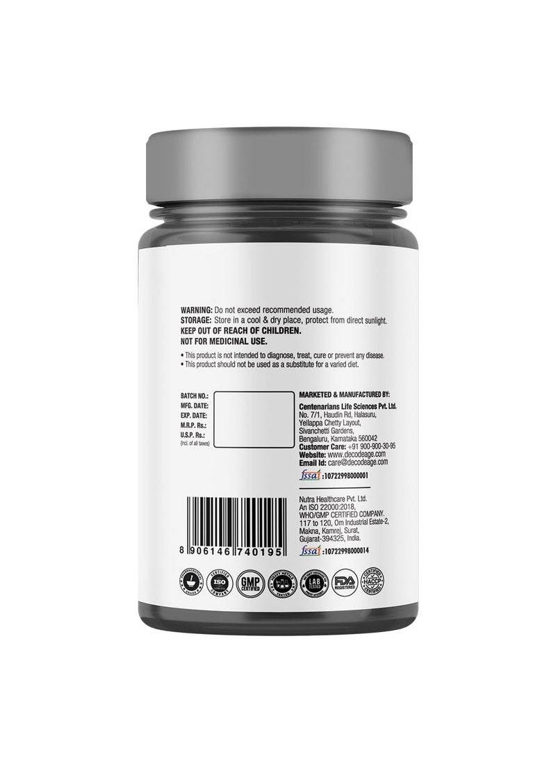 Decode Age NMN Pro UTHEVER 250 World’s Most Trusted Ultra-Pure Slow Down Ageing Cellular Repair Boost NAD+ Improve Muscle Strength - 30 Veg Capsules  - Image 2