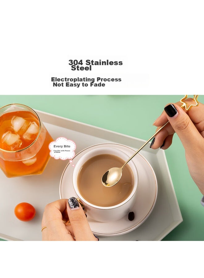 YIJUKE Yijuke [cherry Blossom] 304 Stainless Steel Coffee Spoon, Long-handled Mixing Spoon, Ice Spoon, Dessert Spoon, Small Spoon, Soup Spoon, Mixing Spoon  - Image 5