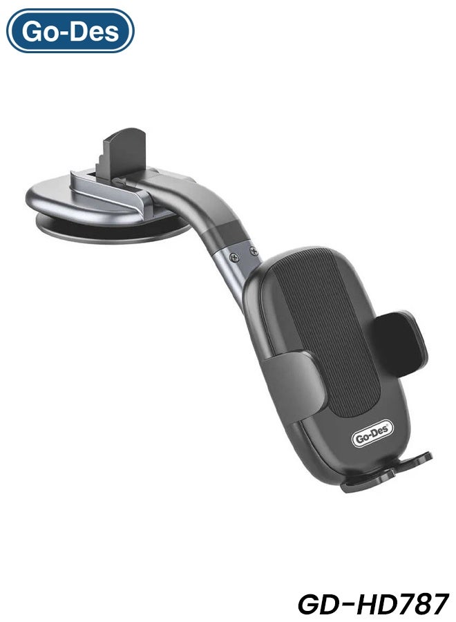 جو-ديز حامل هاتف على لوحة القيادة للسيارة من Go-Des GD-HD787، قاعدة شفط قوية، ذراع قابل للتعديل، مشبك تثبيت آمن، مناسب عالميًا للهواتف الذكية، للاستخدام في المنزل/المكتب/السيارة - Image 1