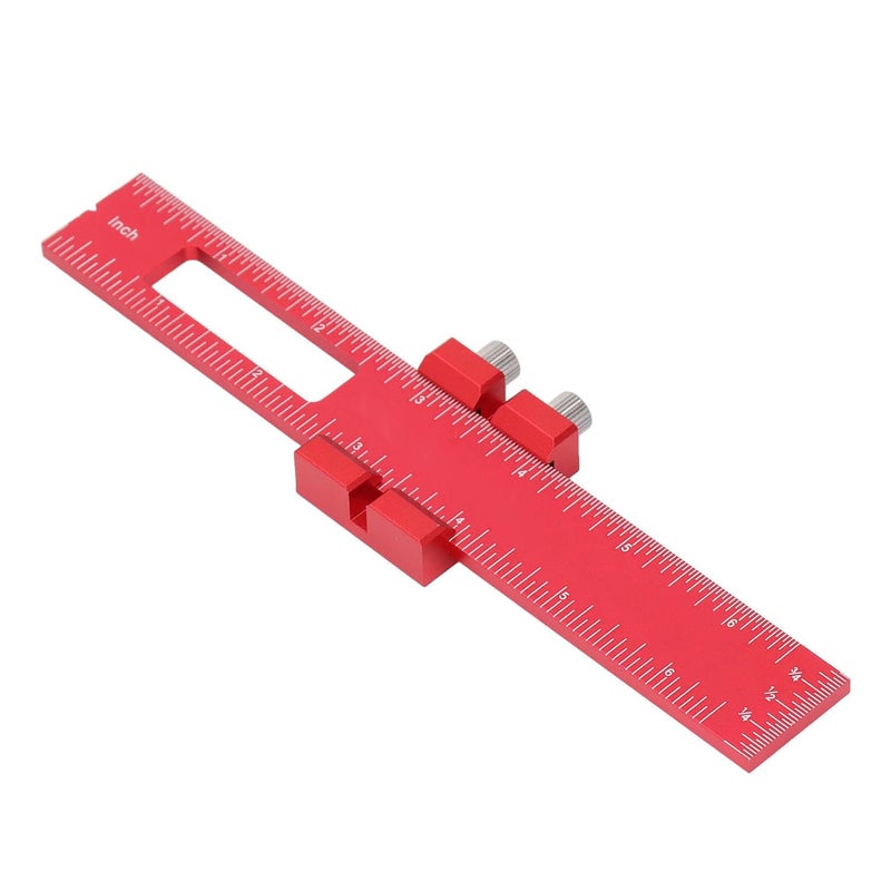 6 Inch Aluminum Alloy Woodworking Scribing Ruler Precision Marking Tool with Locking Slide - Image 3