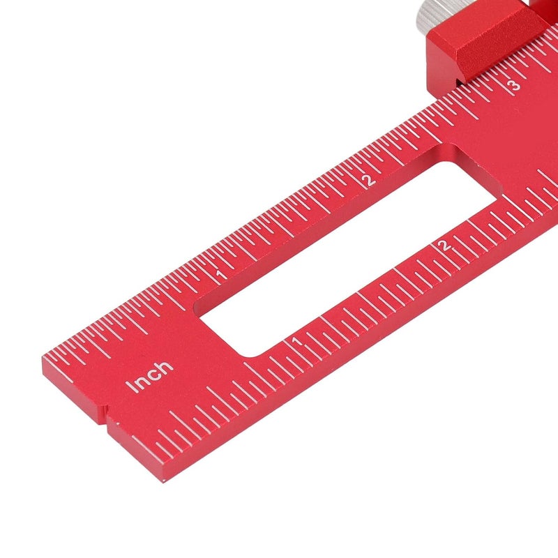 6 Inch Aluminum Alloy Woodworking Scribing Ruler Precision Marking Tool with Locking Slide - Image 5