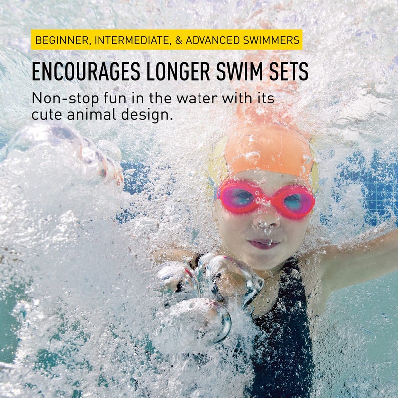 FINIS Animal Heads - Fun Swim Cap for Kids Ages 3 and Up - 100% Silicone Swim Cap with a Rippled Edge for a Comfortable, Watertight Fit Swimming Pool Accessories - Angelfish Pink - Image 5