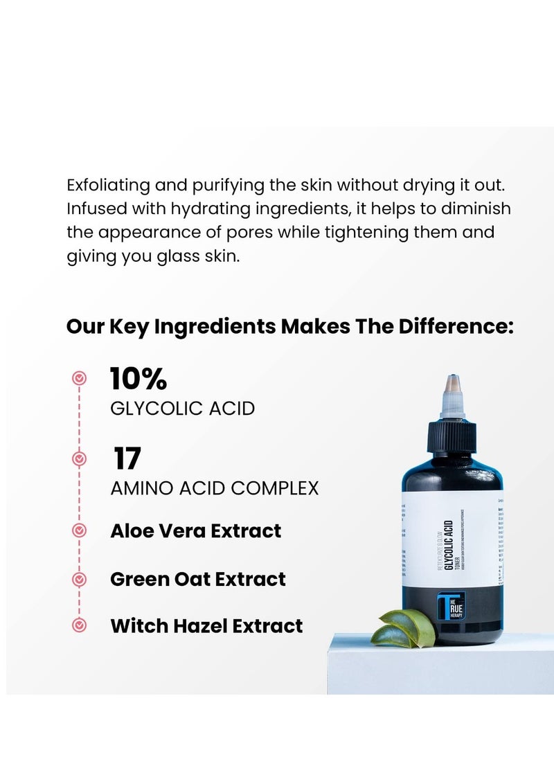 العلاج الحقيقي تونر حمض الجليكوليك بنسبة 10% من ذا ترو ثيرابي، تونر للوجه للحصول على بشرة متوهجة، تونر لشد المسام للرجال والنساء، لجميع أنواع البشرة، تونر نومبوزين مع بندق الساحرة - 200 مل  - Image 4