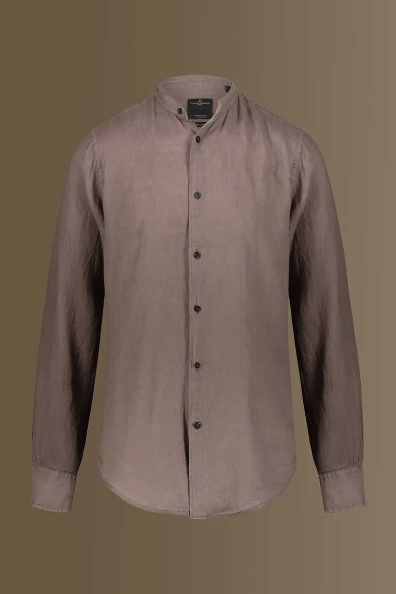 Doppelganger Beige Casual shirt corean collar 100% linen - Beige for Men | Best Price UAE