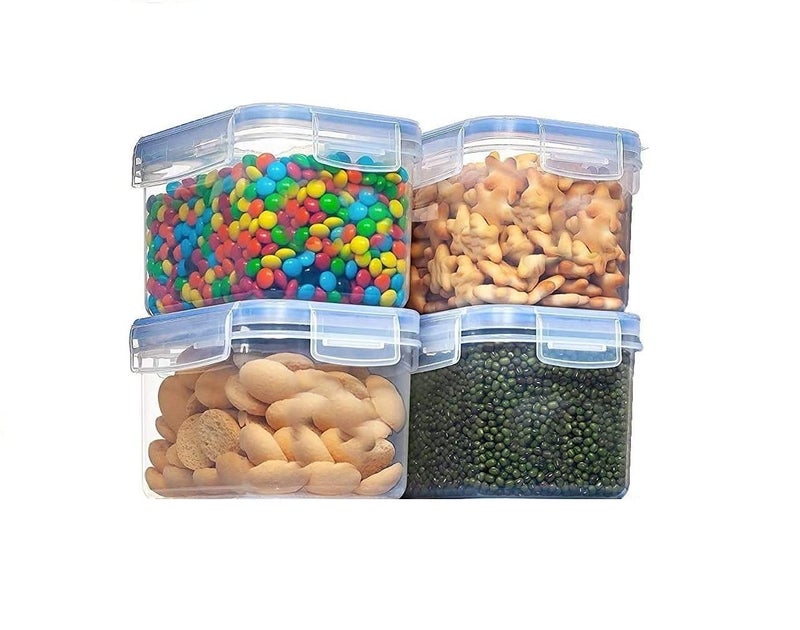 ENTITY Plastic Kitchen Storage Airtight Container, BPA Free, Fridge Storage Containers - 800ml (Pack of 4) - Image 1