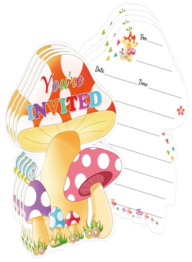 سمارستيكرس بطاقات دعوة لحفلات الفطر البري من سمارتستيكر مع أظرف، مقاس 5x7 بوصة، بطاقات دعوة قابلة للتعبئة، بطاقات "أنت مدعو" لحفلات الزفاف، وحفلات توديع العزوبية، وحفلات الأعياد، مجموعة من 15 بطاقة (اللون 1) - Image 1