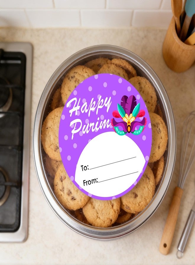 FENGHERUIA 500 Pcs Happy Purim Label Stickers 2 Inch to and from Jewish Stickers Purim Holiday Envelopes Tags Labels for Mishloach Manot Bags and Shalach Mones Boxes - Image 4