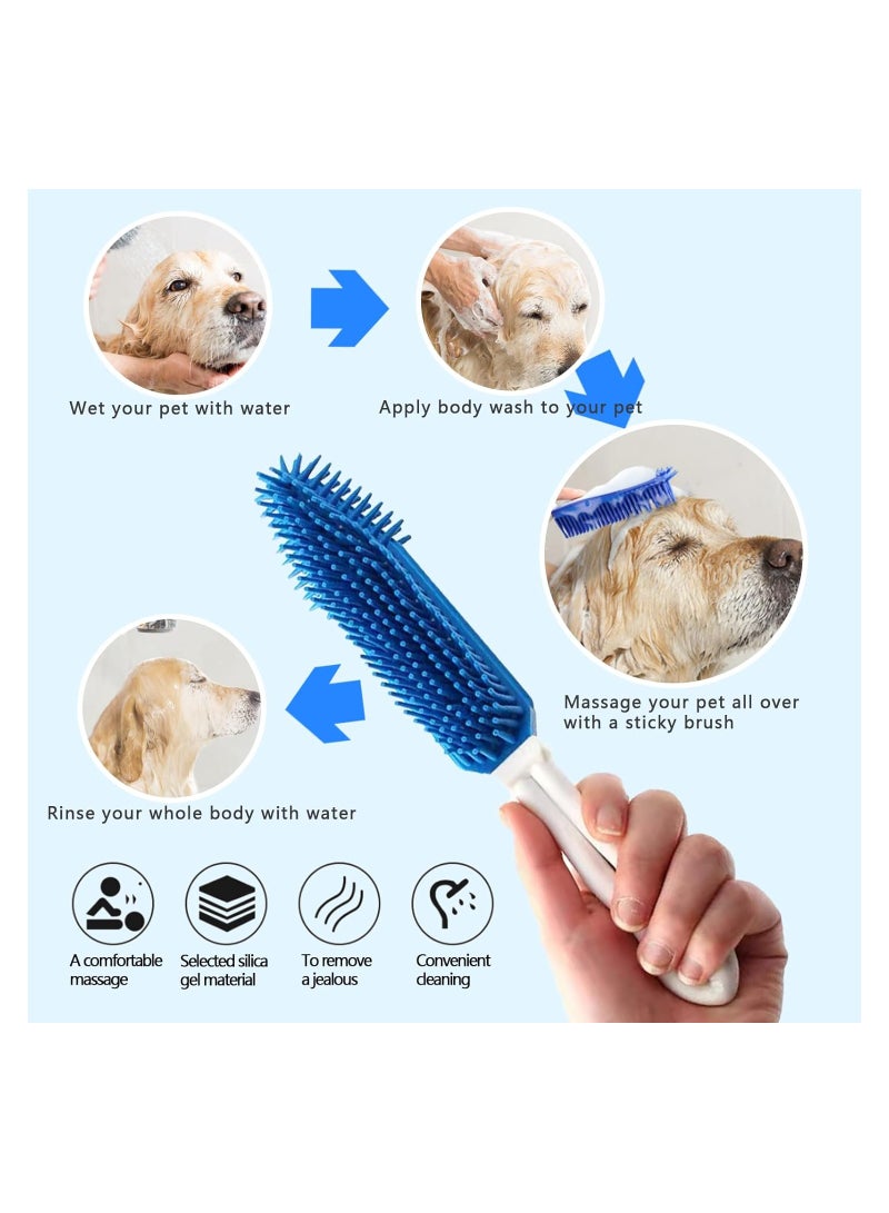 فرشاة إزالة شعر الحيوانات الأليفة من السيليكون، منظف الوبر المطاطي المحمول للسجاد والملابس والأثاث ومقعد السيارة، فرشاة الاستحمام والتدليك للكلاب والقطط - Image 3