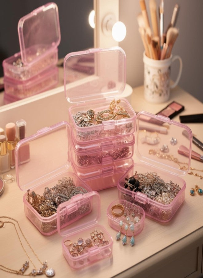 Goodma 30 Pieces Mini Rectangular Plastic Boxes Empty Storage Organizer Containers with Hinged Lids for Small Items and Other Craft Projects (Pink, 2.6 x 1.8 x 0.8 inch) - Image 3