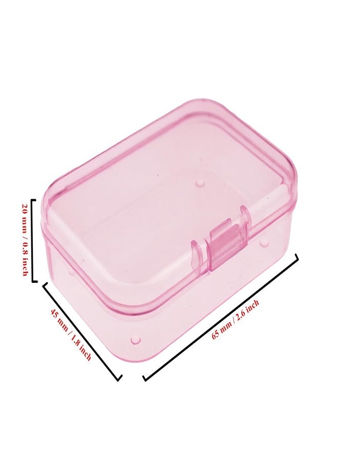 Goodma 30 Pieces Mini Rectangular Plastic Boxes Empty Storage Organizer Containers with Hinged Lids for Small Items and Other Craft Projects (Pink, 2.6 x 1.8 x 0.8 inch) - Image 2