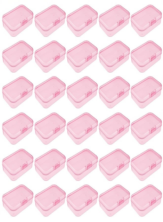 Goodma 30 Pieces Mini Rectangular Plastic Boxes Empty Storage Organizer Containers with Hinged Lids for Small Items and Other Craft Projects (Pink, 2.6 x 1.8 x 0.8 inch) - Image 1