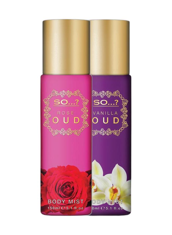 سو..؟ إذن...؟ ثنائي معطر الجسم من مجموعة العود - عود الفانيليا وعود الورد (عبوة من قطعتين، ١٥٠ مل) | معطر عطر حلو ودافئ يدوم طويلًا - Image 1