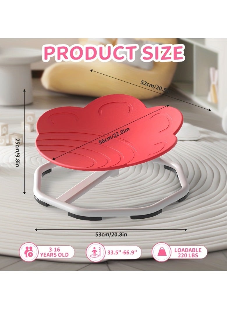 XiuWoo Sensory Swivel Chair for Youngsters, 360 Degree Rotation And Ergonomic Design, for ADHD, Autism Youngsters, Youngsters with Sensory Processing Disorder, Home Use Sensory Rotation Chair for Youngsters,Cat Paw Red - Image 2