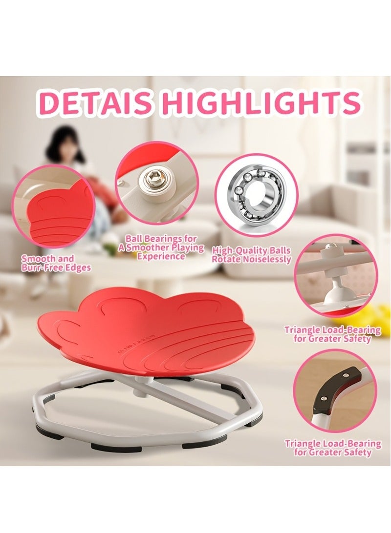 XiuWoo Sensory Swivel Chair for Youngsters, 360 Degree Rotation And Ergonomic Design, for ADHD, Autism Youngsters, Youngsters with Sensory Processing Disorder, Home Use Sensory Rotation Chair for Youngsters,Cat Paw Red - Image 4