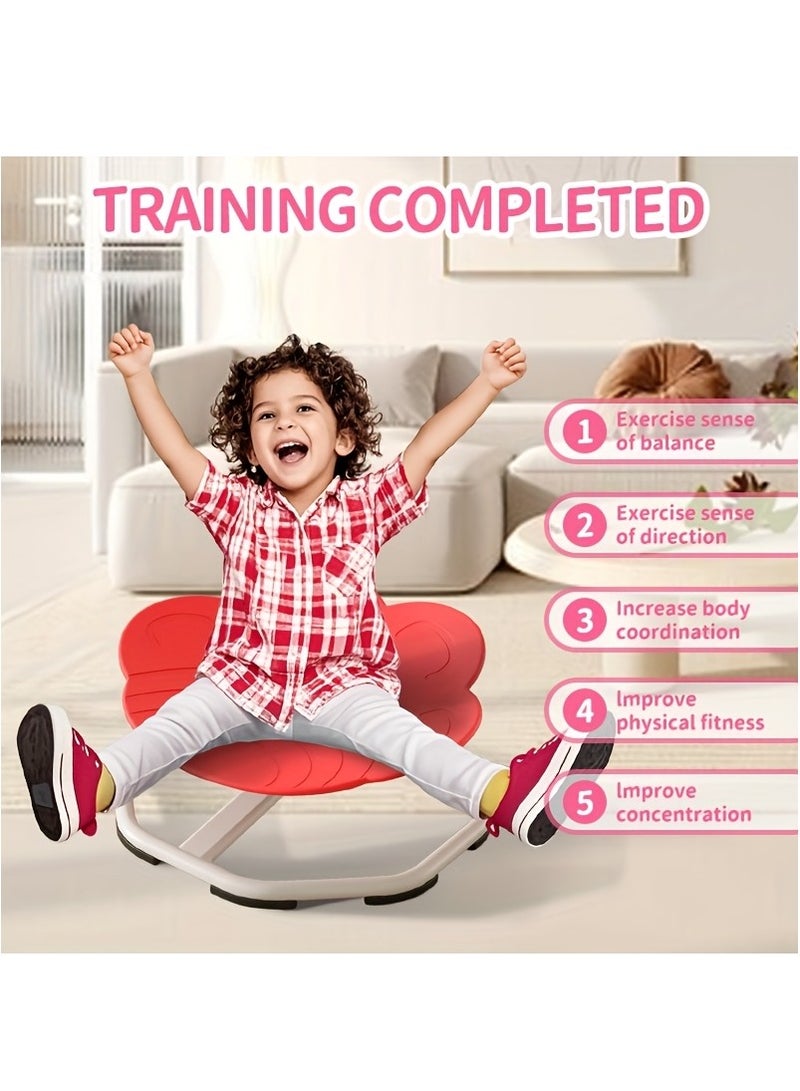 XiuWoo Sensory Swivel Chair for Youngsters, 360 Degree Rotation And Ergonomic Design, for ADHD, Autism Youngsters, Youngsters with Sensory Processing Disorder, Home Use Sensory Rotation Chair for Youngsters,Cat Paw Red - Image 5