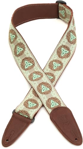Levy's Leathers MGJ-002 2" jacquard weave guitar strap with garment leather backing, garment leather ends - Image 1