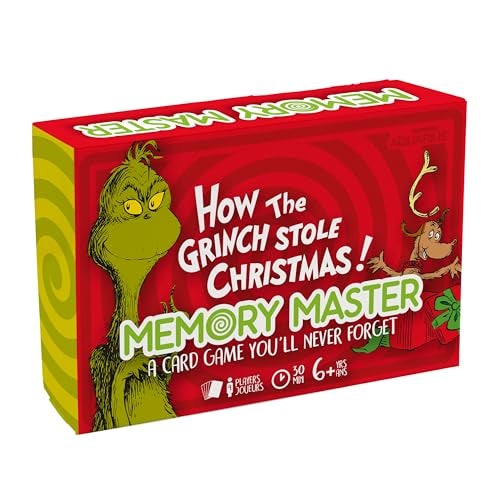 AQUARIUS Grinch Christmas Memory Master Card Game Fun Family Party Game for Kids Teens Adults Entertaining Family Game Night Gift Officially Licensed Merchandise Ages 6 - Image 1