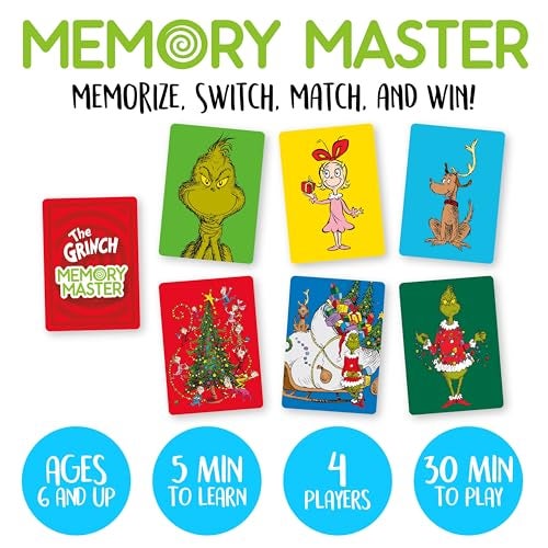 AQUARIUS Grinch Christmas Memory Master Card Game Fun Family Party Game for Kids Teens Adults Entertaining Family Game Night Gift Officially Licensed Merchandise Ages 6 - Image 5