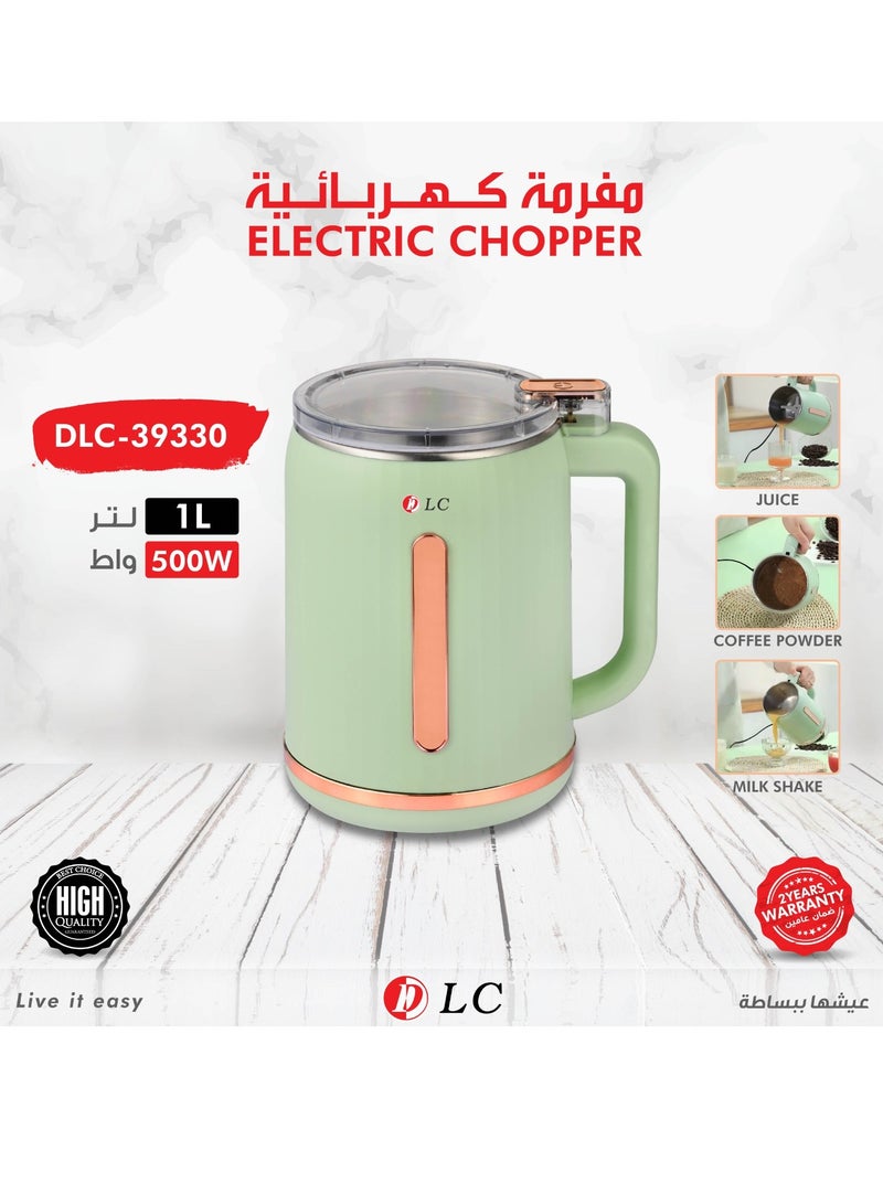 ال سي مفرمة كهربائية 3 في 1، 500 واط، سعة 1 لتر - صانعة عصير، مطحنة قهوة، وخلاط ميلك شيك  - Image 4