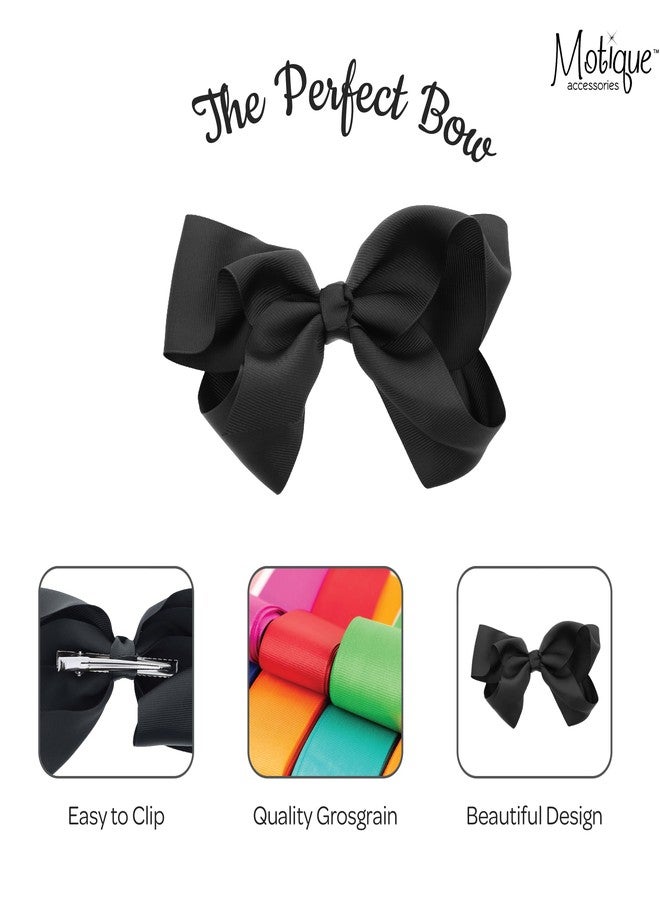 موتيك أكسيسوريز مشبك شعر من قماش غروغرين بطول 5.5 بوصة للنساء والفتيات (أسود) - Image 4