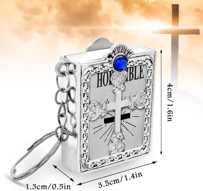 Krisah Mini Holy Bible Key Chain with Golden & Silver Cover (6) - Image 3