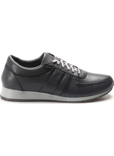 Fast Step Men's Genuine Leather Sneakers Casual Comfortable Sports Walking Casual Lace-Up Shoes Gray 951ma555