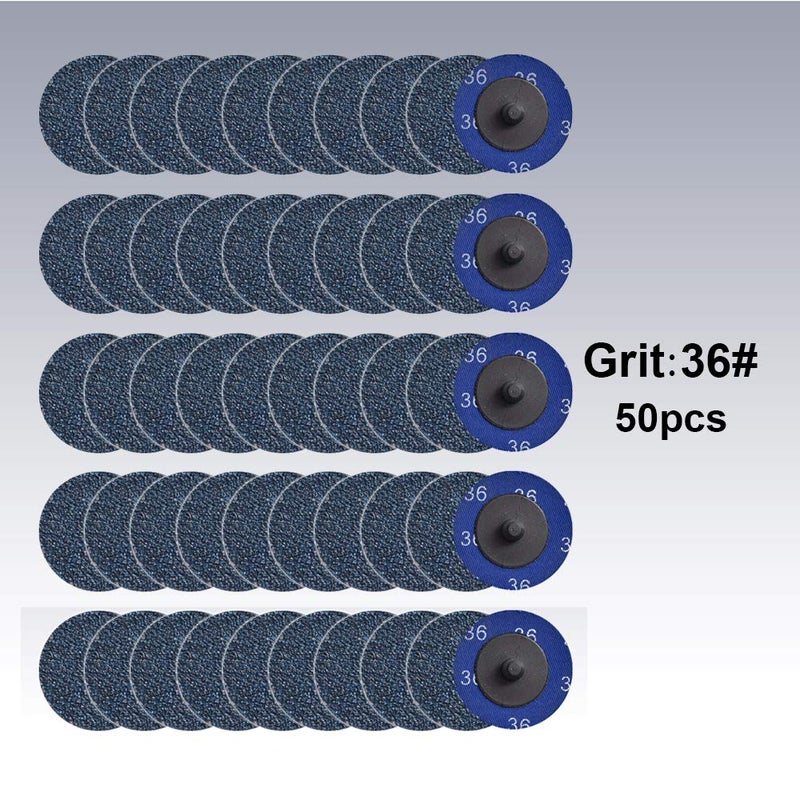 Tshya Quick Change Grinding Disc, 50 Pcs 2 inch Sanding Discs, Zirconia Coated Roll Lock Disc for Surface Prep (36 Grit) - Image 3