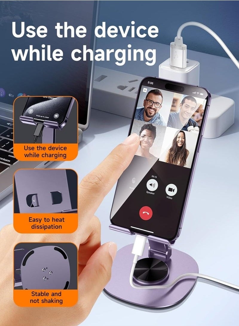 DURKU Adjustable 360-Degree Universal Phone Holder for 4-7.2'' Phones - Portable Metal Stand for iPhone, Google Pixel, Samsung Galaxy - Stable Alloy Mobile Stand - Fits iPhone 15/14/13/12/11 X Xr Pro Max - Image 3