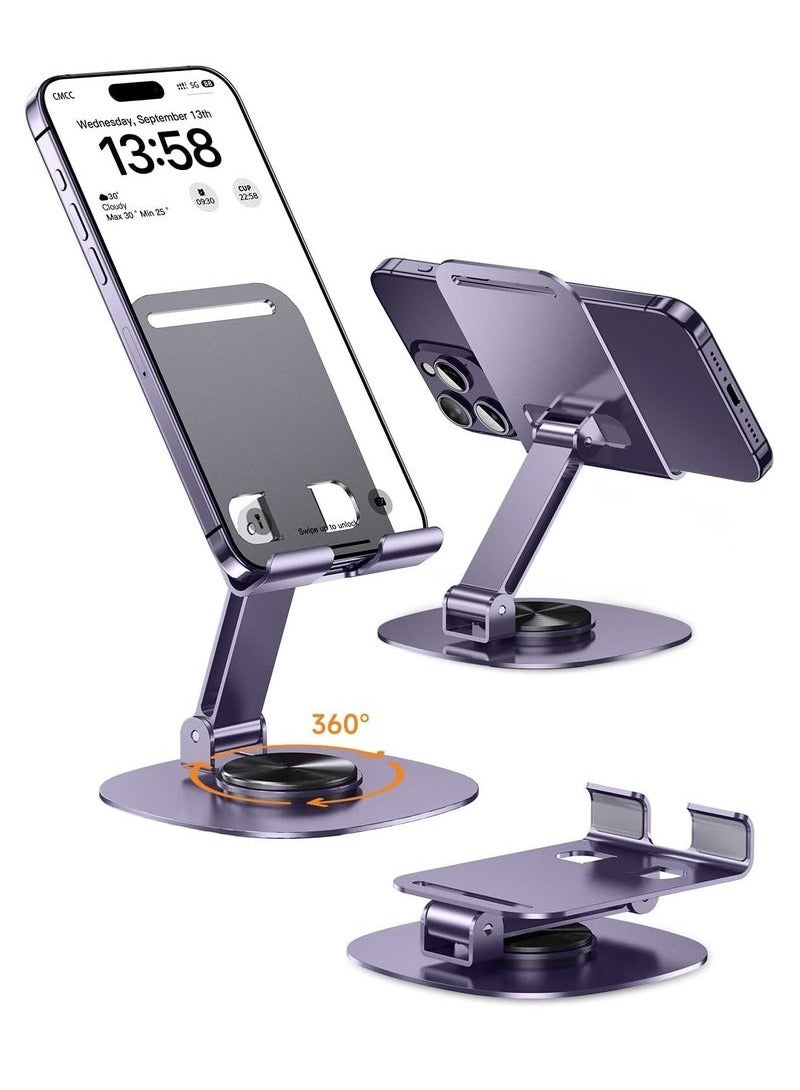 DURKU Adjustable 360-Degree Universal Phone Holder for 4-7.2'' Phones - Portable Metal Stand for iPhone, Google Pixel, Samsung Galaxy - Stable Alloy Mobile Stand - Fits iPhone 15/14/13/12/11 X Xr Pro Max - Image 1