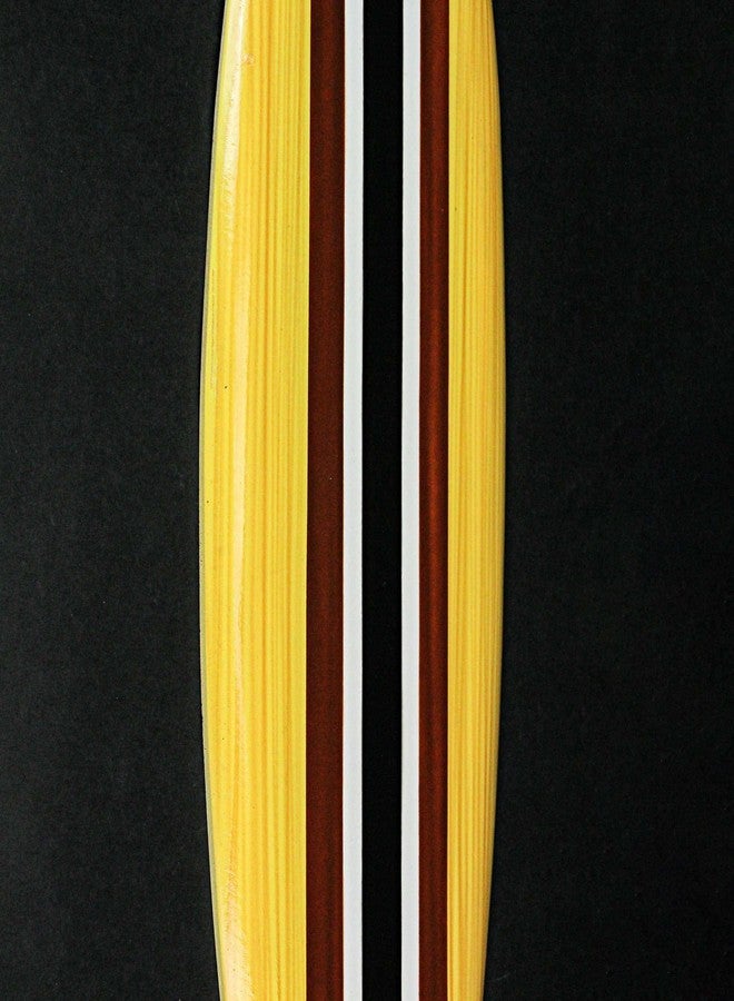 Zeckos Retro-inspired Natural Brown Striped Wooden Surfboard Wall Hanging Decor - Coastal Beach Decorative Art Sculpture - Easy Installation - 32 Inches Long - Image 5