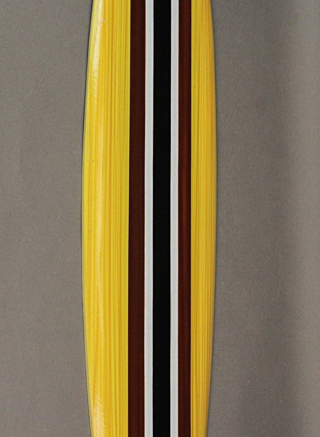 Zeckos Retro-inspired Natural Brown Striped Wooden Surfboard Wall Hanging Decor - Coastal Beach Decorative Art Sculpture - Easy Installation - 32 Inches Long - Image 4