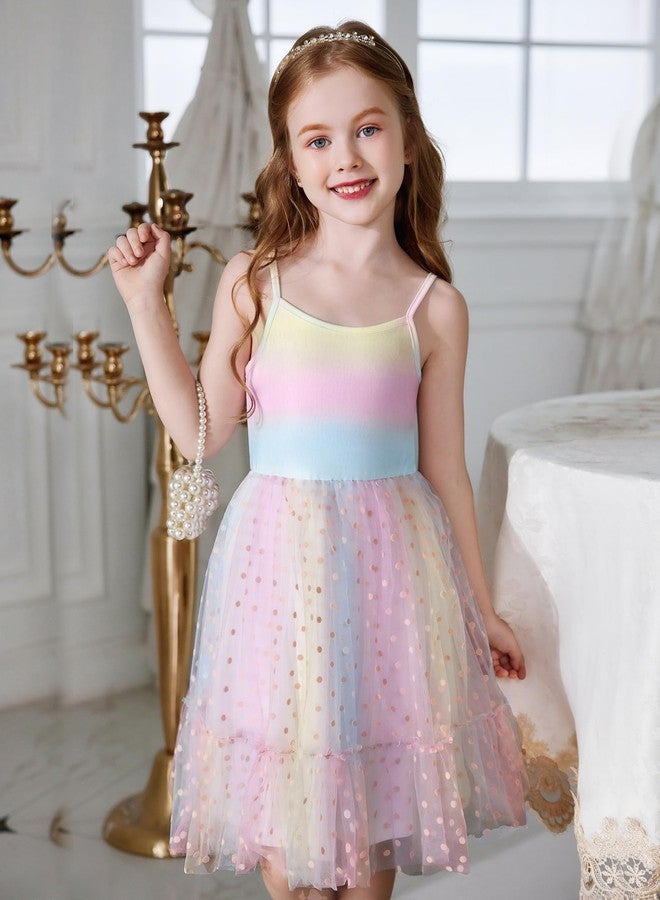 Arshiner Toddler Girl Tulle Dress Rainbow Tutu Party Princess Dresses Fairy Photoshoot Outfit Spring Clothes 4t - Image 2