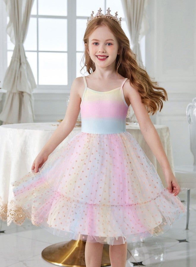 Arshiner Toddler Girl Tulle Dress Rainbow Tutu Party Princess Dresses Fairy Photoshoot Outfit Spring Clothes 4t - Image 4