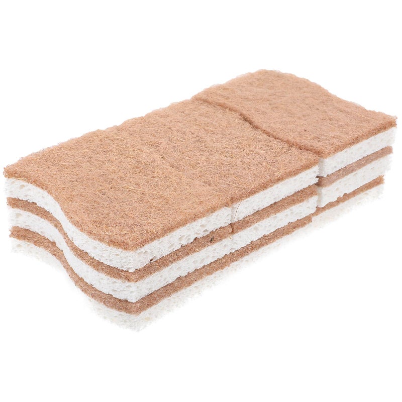 Biodegradable Cellulose Dishwashing Sponges 9pcs White Wood Pulp Scrubbers Set - Image 2