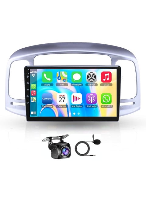 Fit Hyundai ACCENT Car Stereo Accent Android Screen 2005-2011 With Apple Carplay Android Auto Wireless WiFi DSP FM&AM BT AHD Camera Included Fast Interface (4+32GB Carplay 8CORE)