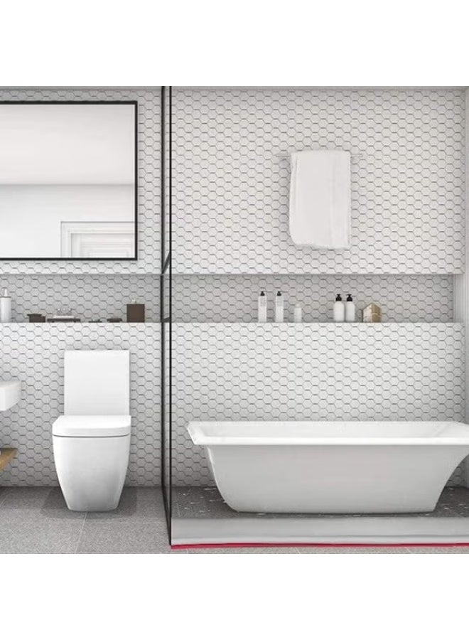 2 أجهزة كمبيوتر شخصية عتبة دش,حاجز المياه الانحناء العشوائي,سد المياه العتبة القابلة للطي,حارس رش دش ذاتي اللاصق,نظام الاحتفاظ بالمياه المنزلي,شريط حظر المياه للمطبخ الحمام,رمادي,, - Image 4