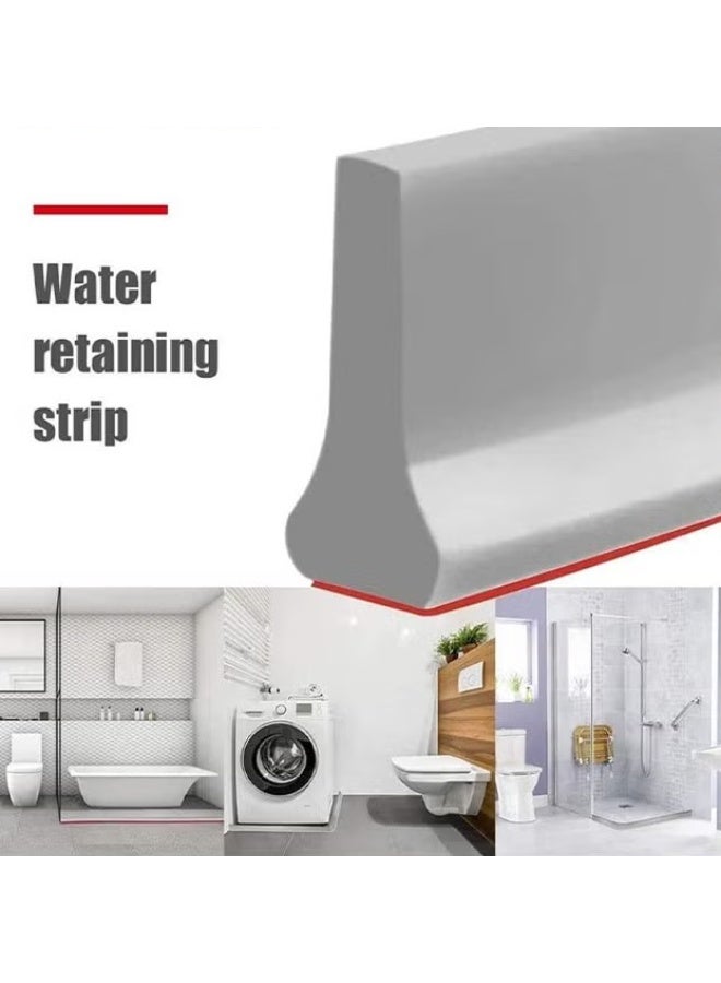 2 أجهزة كمبيوتر شخصية عتبة دش,حاجز المياه الانحناء العشوائي,سد المياه العتبة القابلة للطي,حارس رش دش ذاتي اللاصق,نظام الاحتفاظ بالمياه المنزلي,شريط حظر المياه للمطبخ الحمام,رمادي,, - Image 2