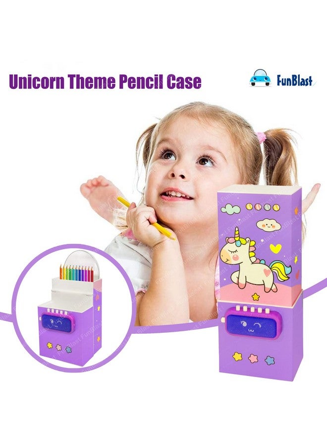 فنبلاست علبة أقلام FunBlast للبنات - علبة أقلام بقفل كلمة مرور، علبة أقلام متعددة الطبقات للفتيات في المدرسة، علبة هندسية، حافظة منظم القرطاسية للأطفال، هدية إرجاع للأطفال (عشوائية) - Image 3